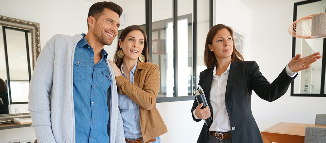 a couple viewing a rental property